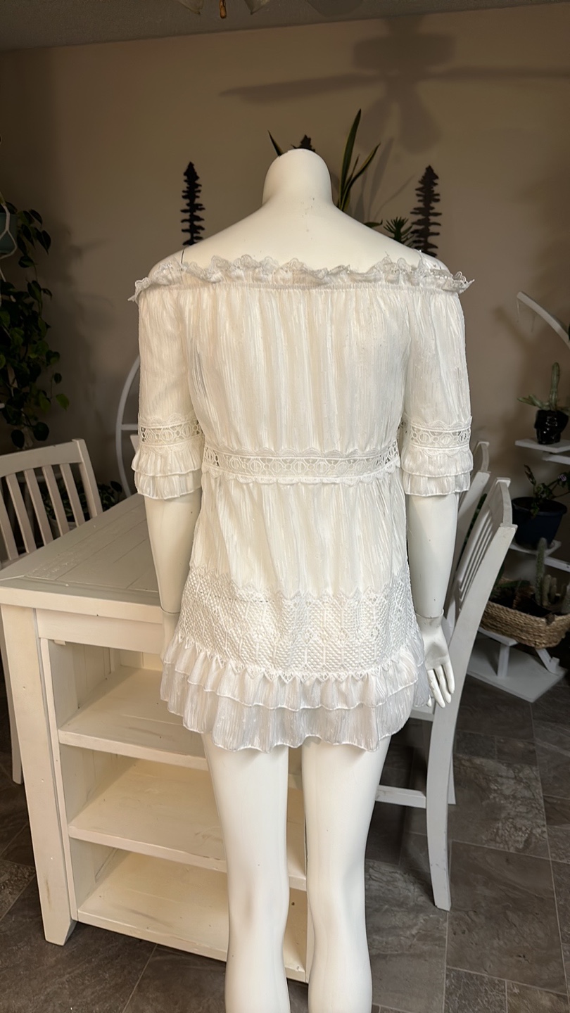 Adiva White Off the Shoulder Blouse XS - photo 4