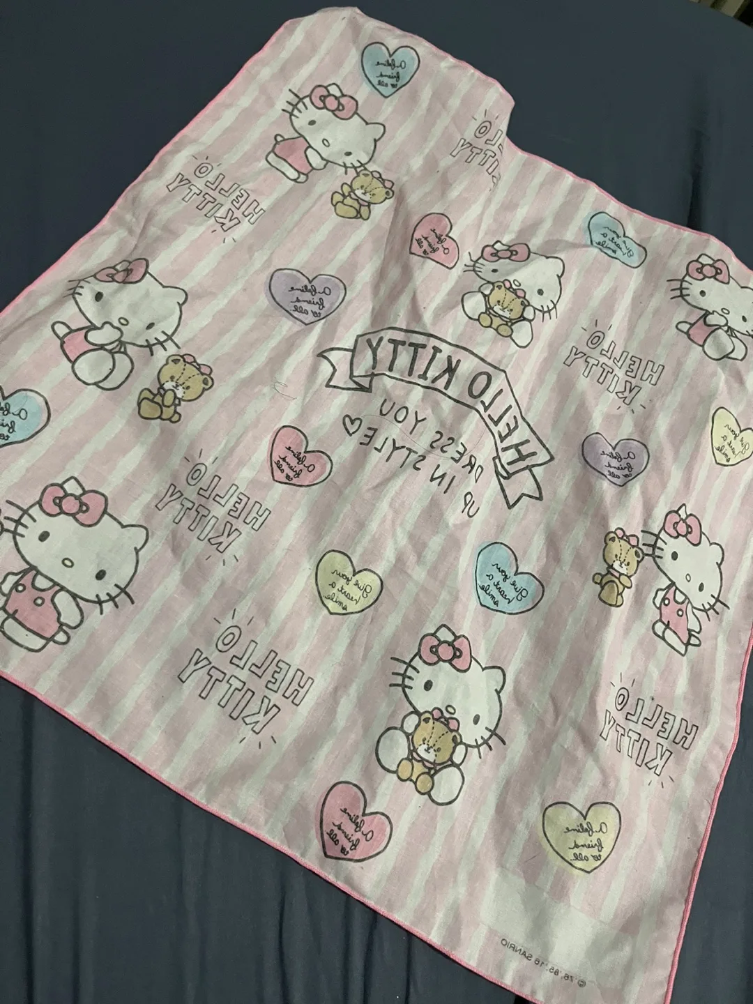 Hello Kitty Pink and White Square Bandana Scarf image indicator(5)