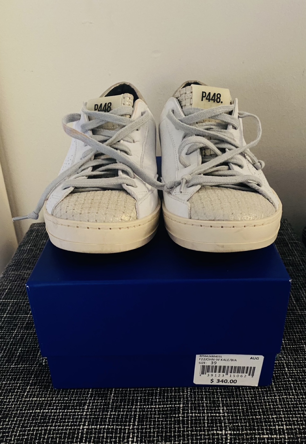 P448 White Leather Sneakers