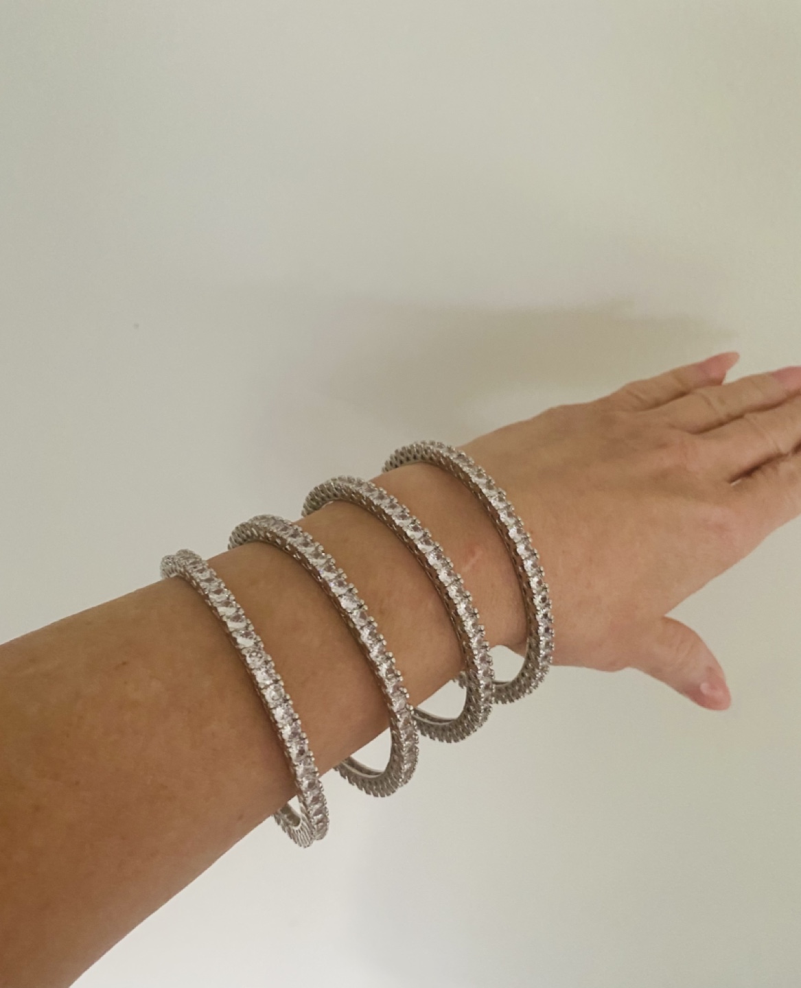 Set of 4 Silver Cubic Zirconia Bracelets - photo 2
