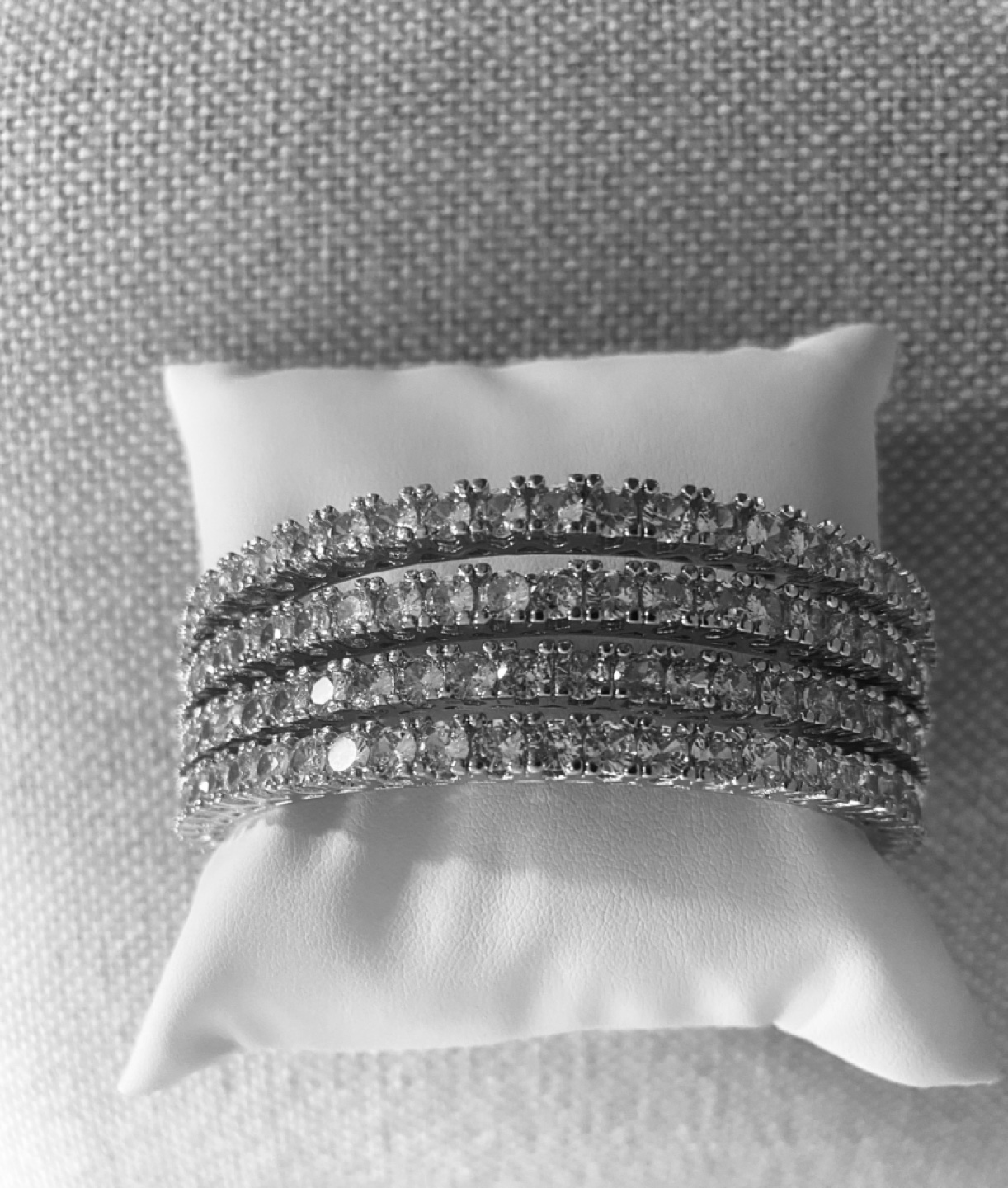 Set of 4 Silver Cubic Zirconia Bracelets