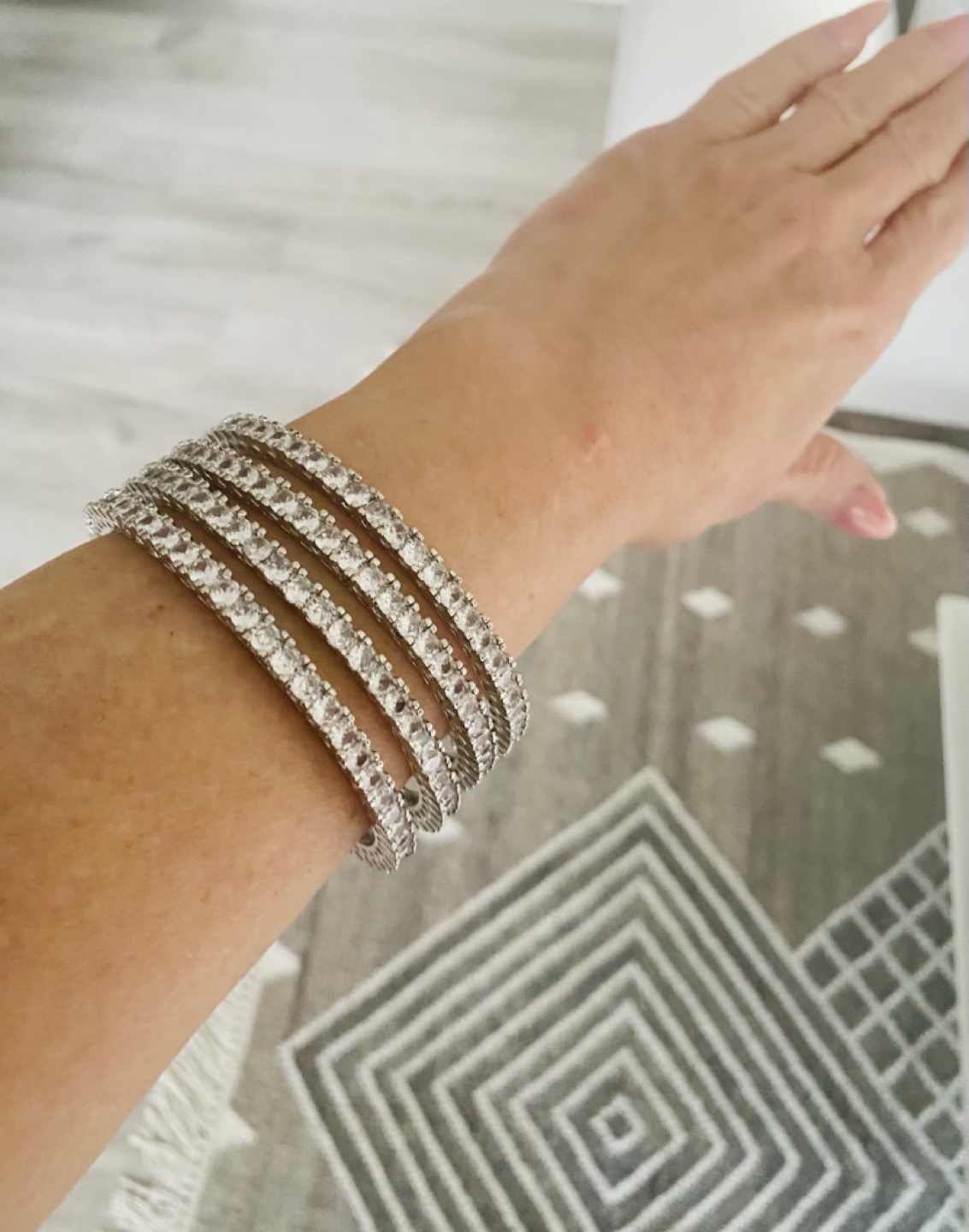 Set of 4 Silver Cubic Zirconia Bracelets - photo 4
