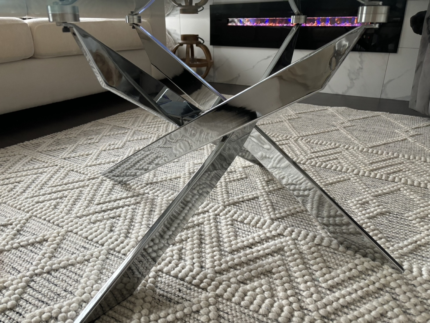 Glass/Chrome Coffee Table - photo 2