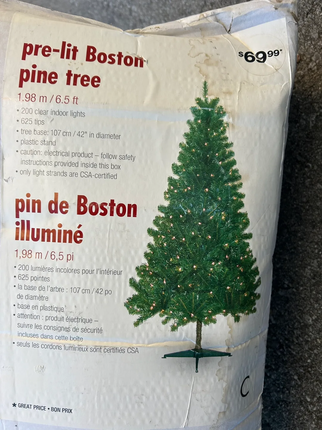 Pre-Lit 6.5 ft Boston Pine Christmas Tree image indicator(2)