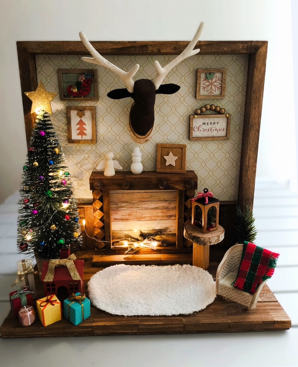 Christmas Miniature Room Handmade