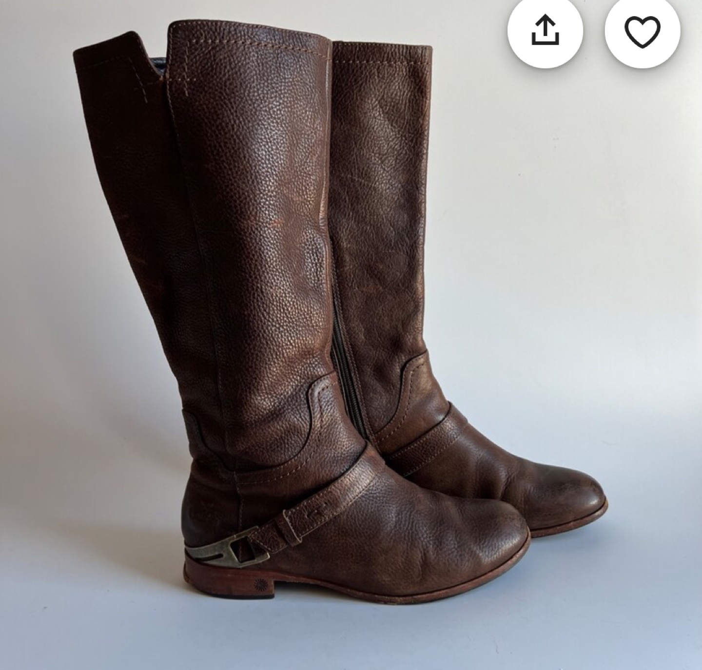 UGG Women's Brown Leather Riding Boots