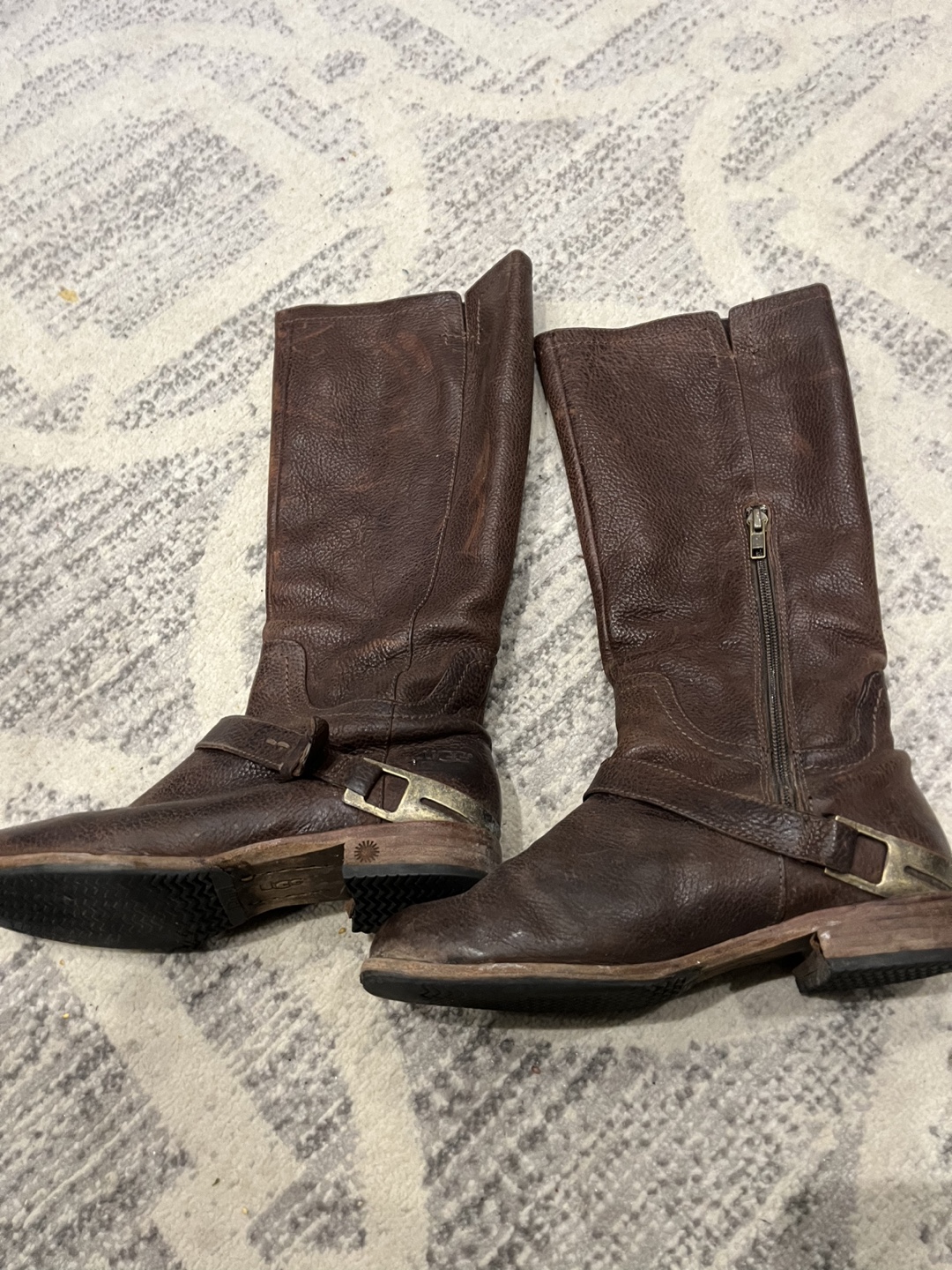 UGG Women's Brown Leather Riding Boots - photo 2