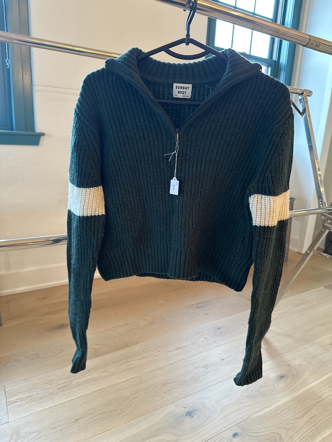 Sunday Best (Aritzia) Green Cropped Sweater