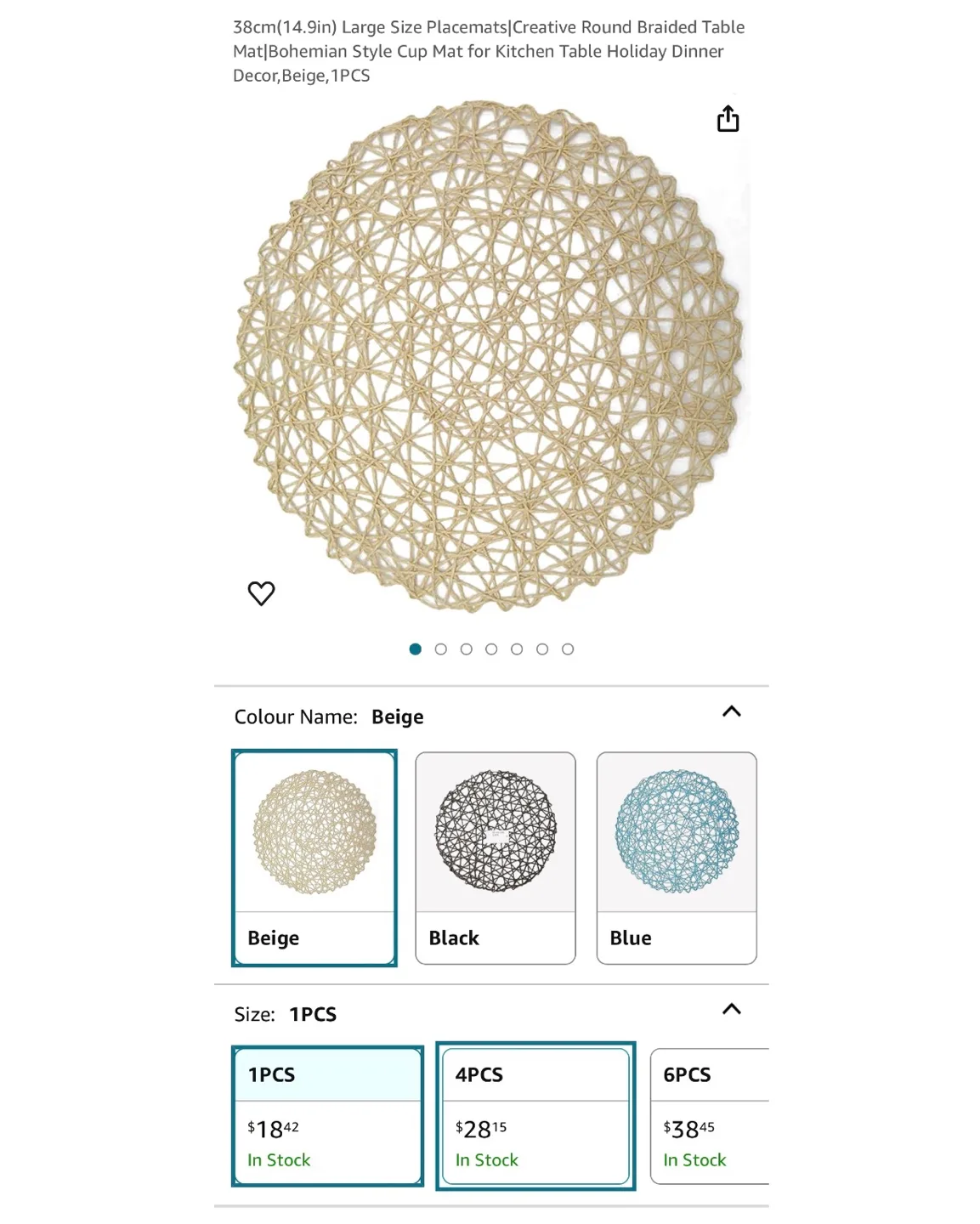 Set of 3 Woven Placemats image indicator(5)