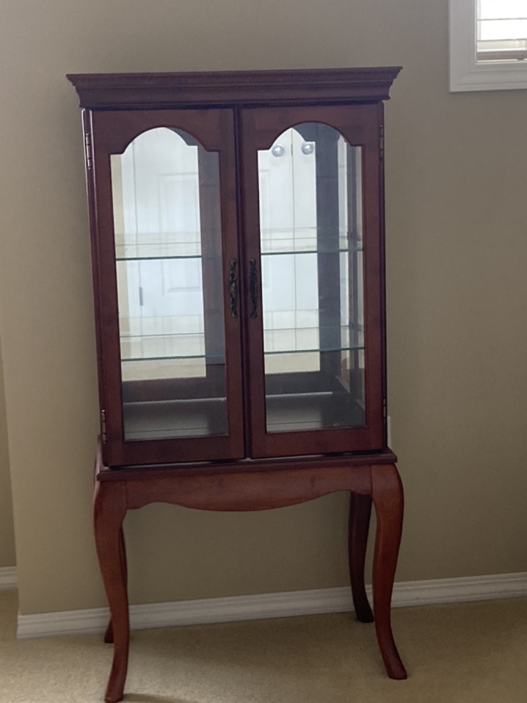 Wooden Display Cabinet with Glass Doors