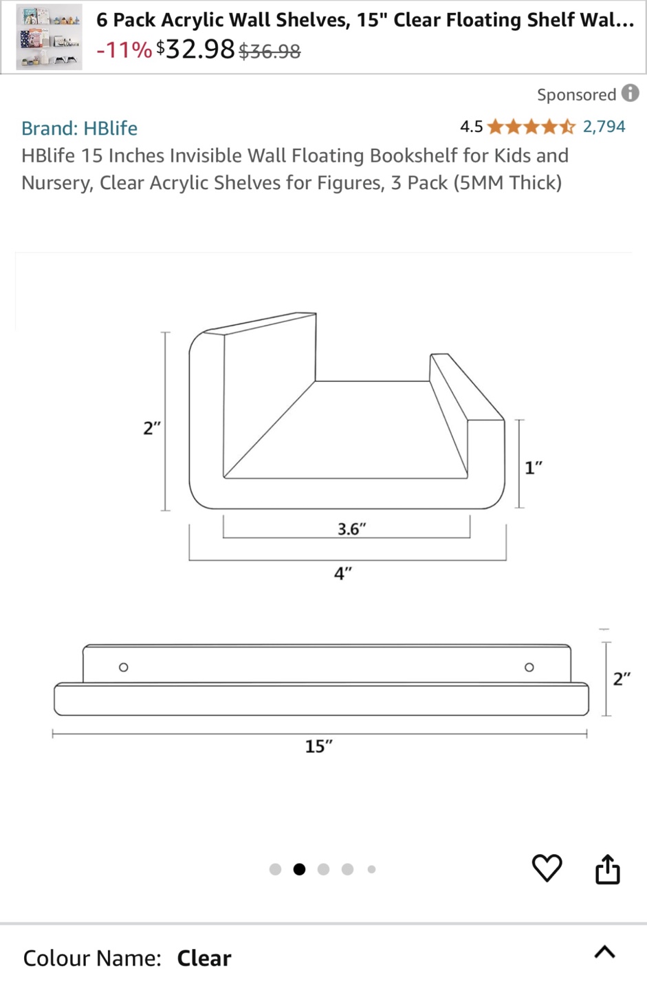 Acrylic floating shelves - photo 2