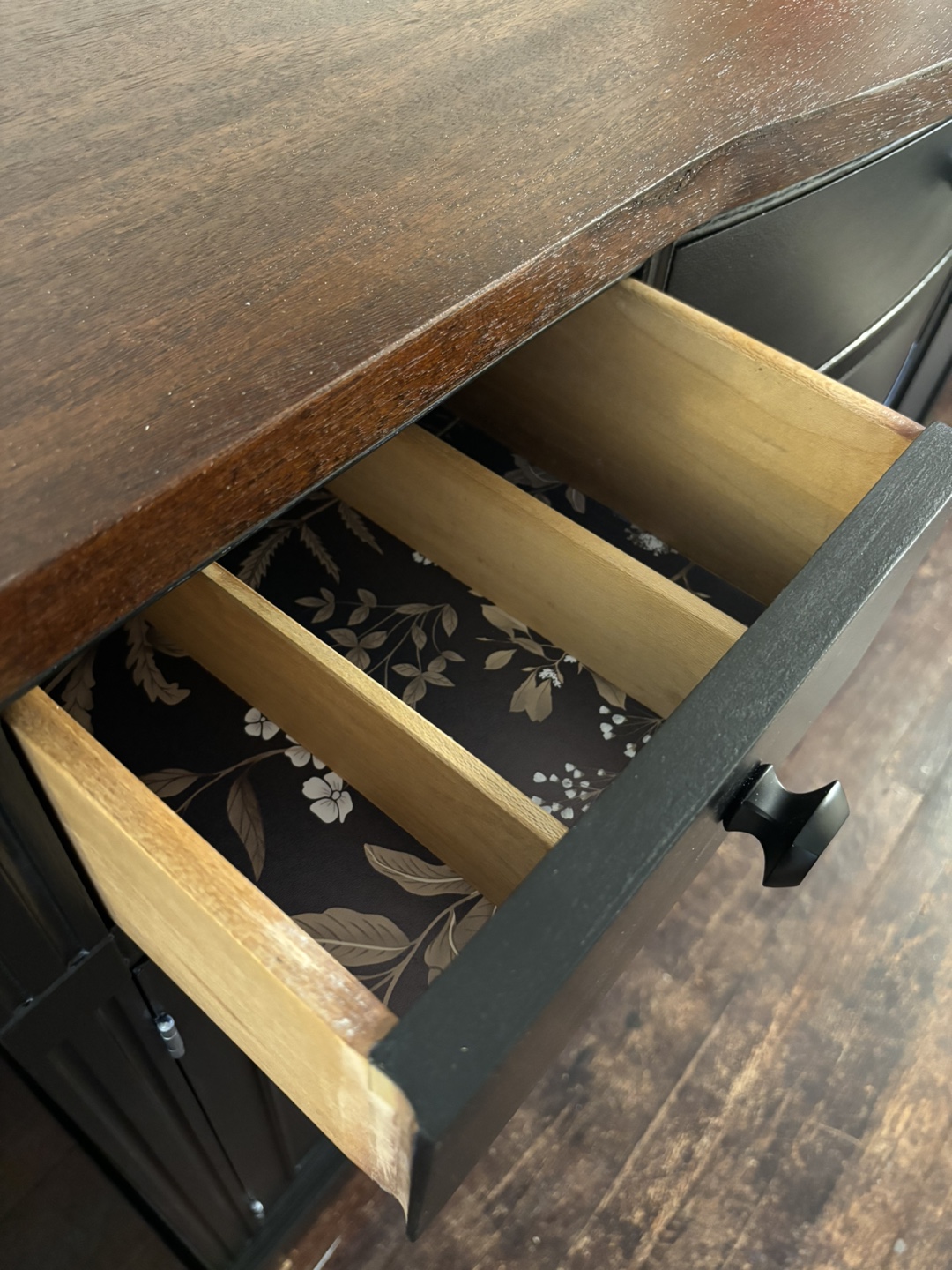 Solid wood Black Refinished Buffet Table - photo 5