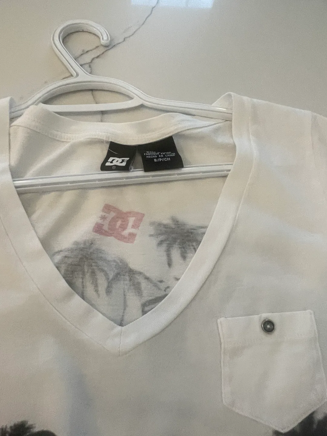 White T-shirt with Peace Sign Graphic image indicator(6)