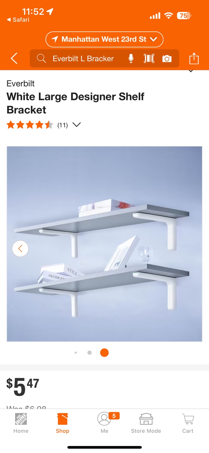 Free: 3 shelves and mounting brackets