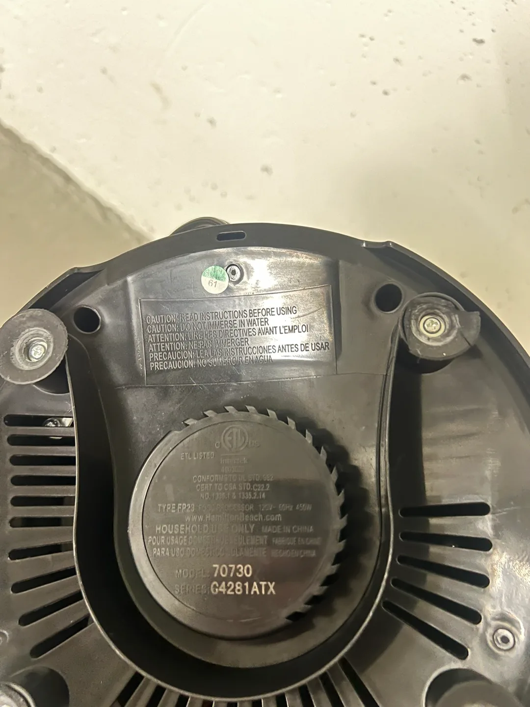 Hamilton Beach Food Processor image indicator(3)