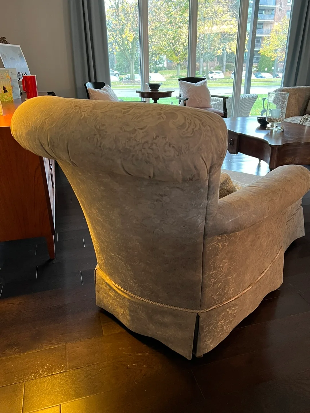 Two beautiful accent chairs and ottoman image indicator(2)