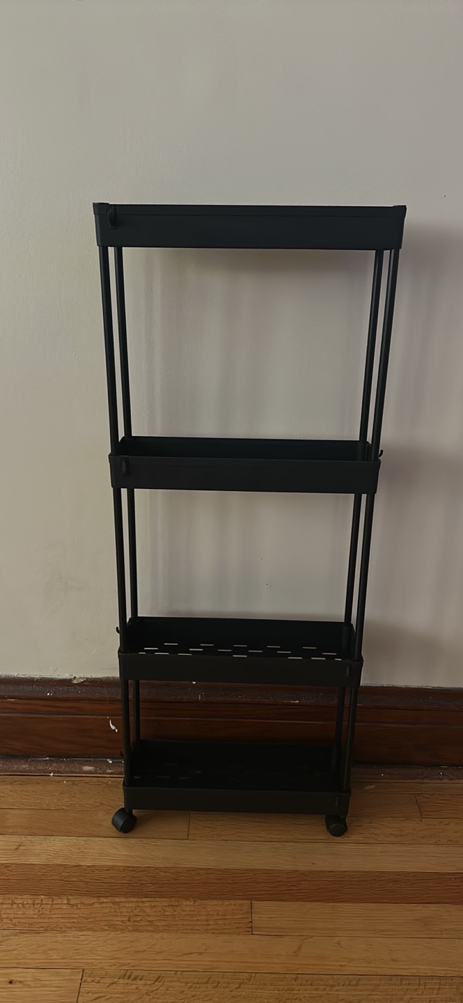 Black 4-Tier Rolling Cart