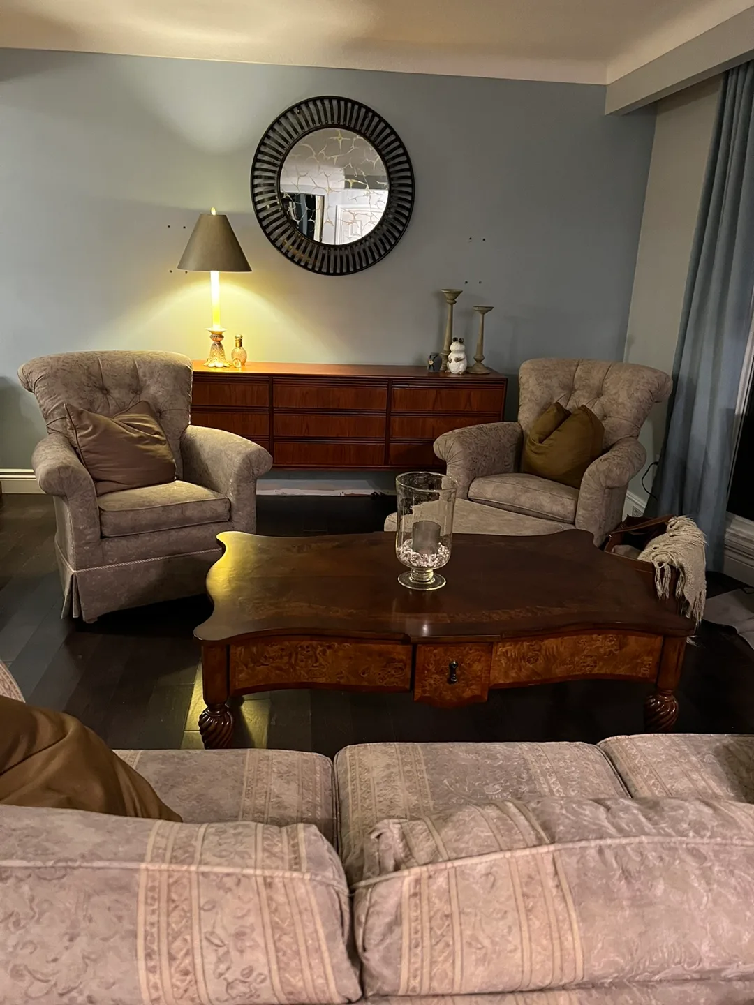 Two beautiful accent chairs and ottoman image indicator(5)