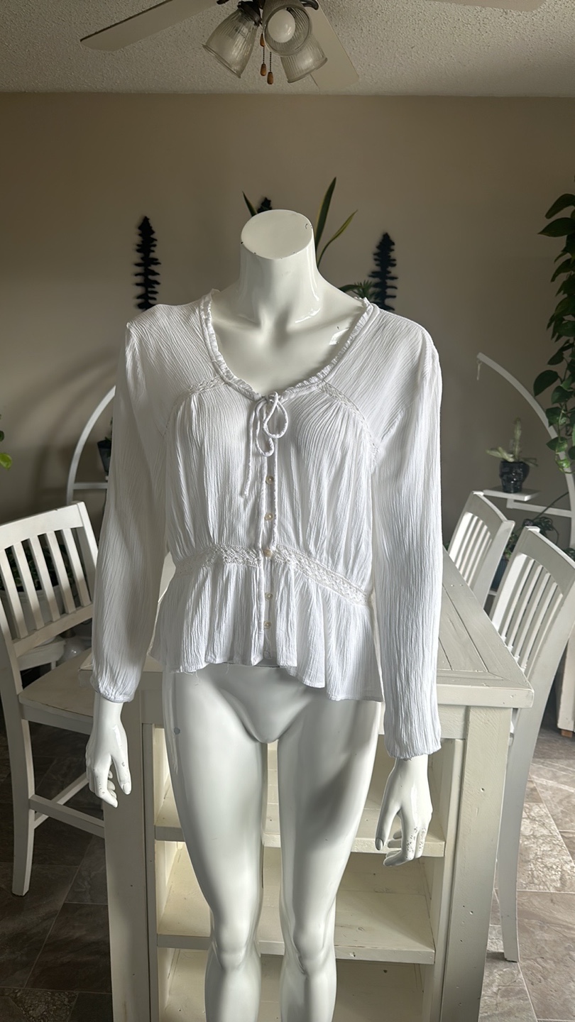 Dex White Lace Insert Blouse - photo 5