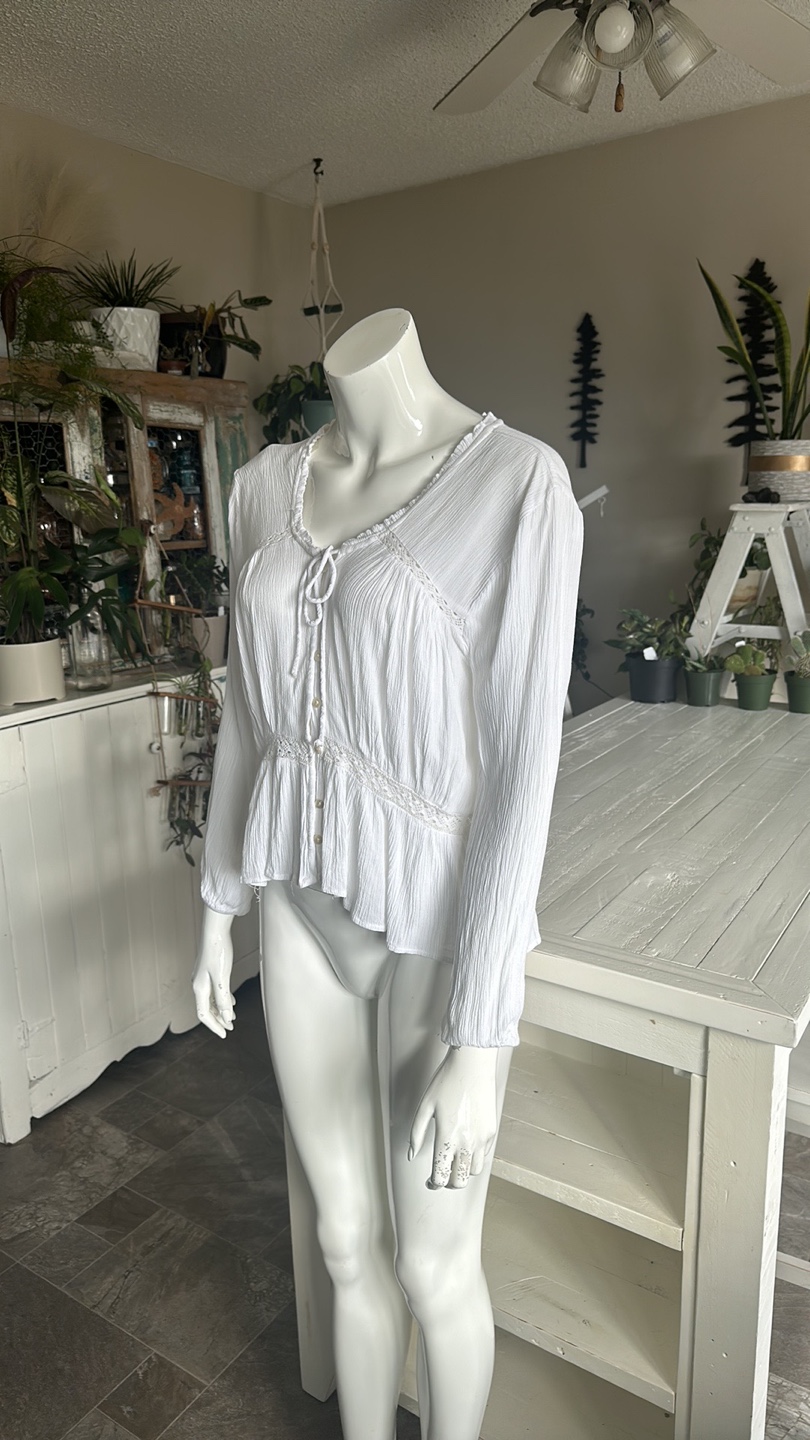 Dex White Lace Insert Blouse - photo 4
