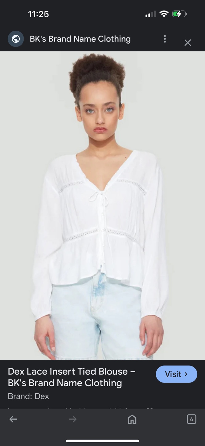 Dex White Lace Insert Blouse
