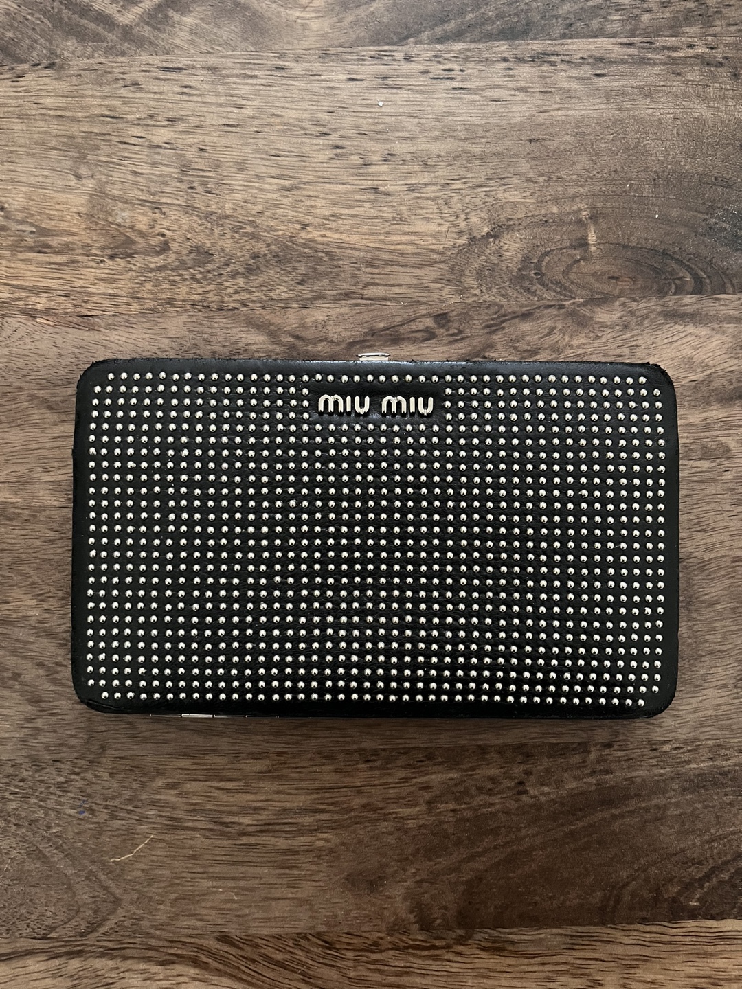 Miu Miu Black Studded Wallet