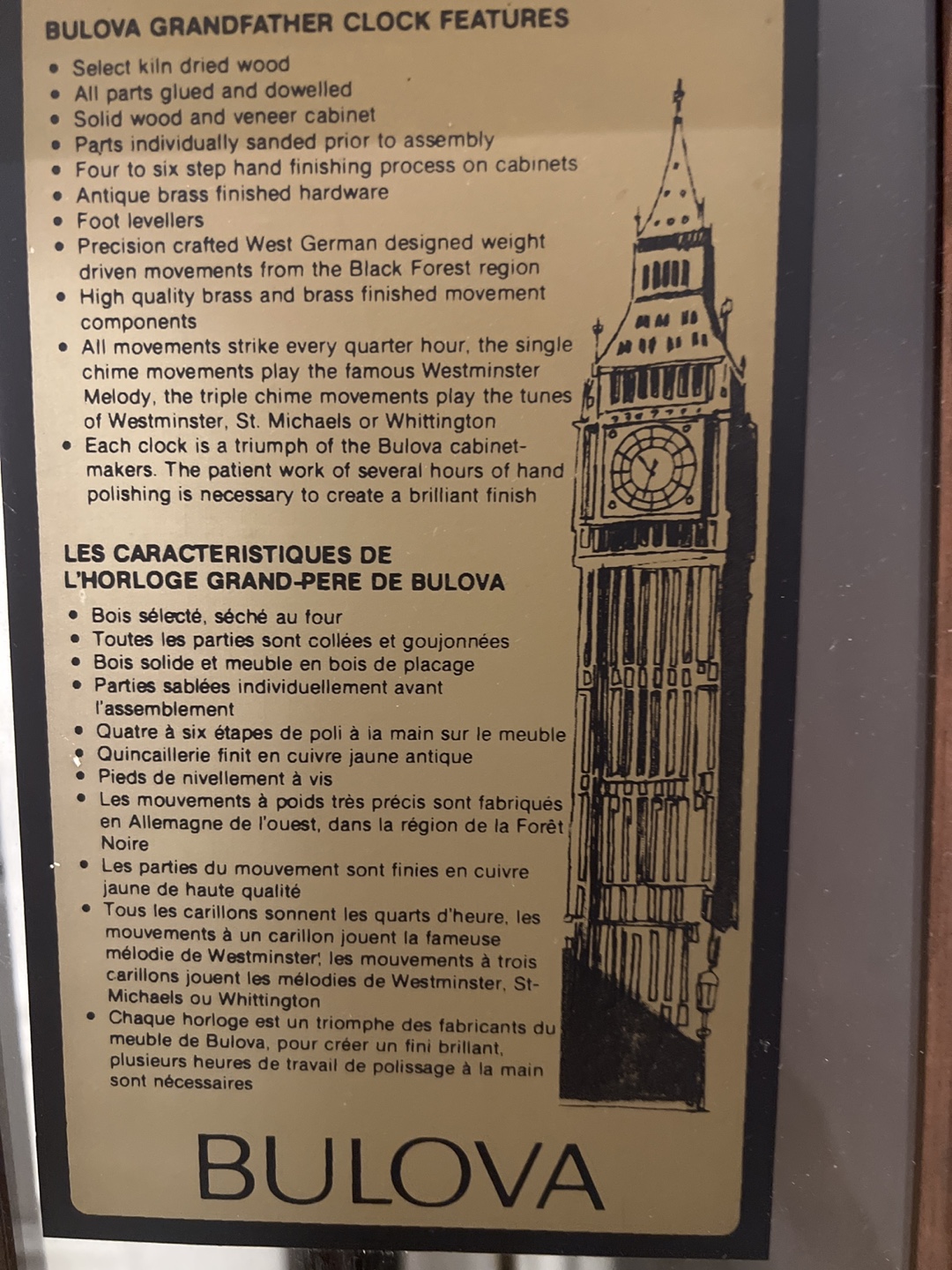 Bulova Grandfather Clock
