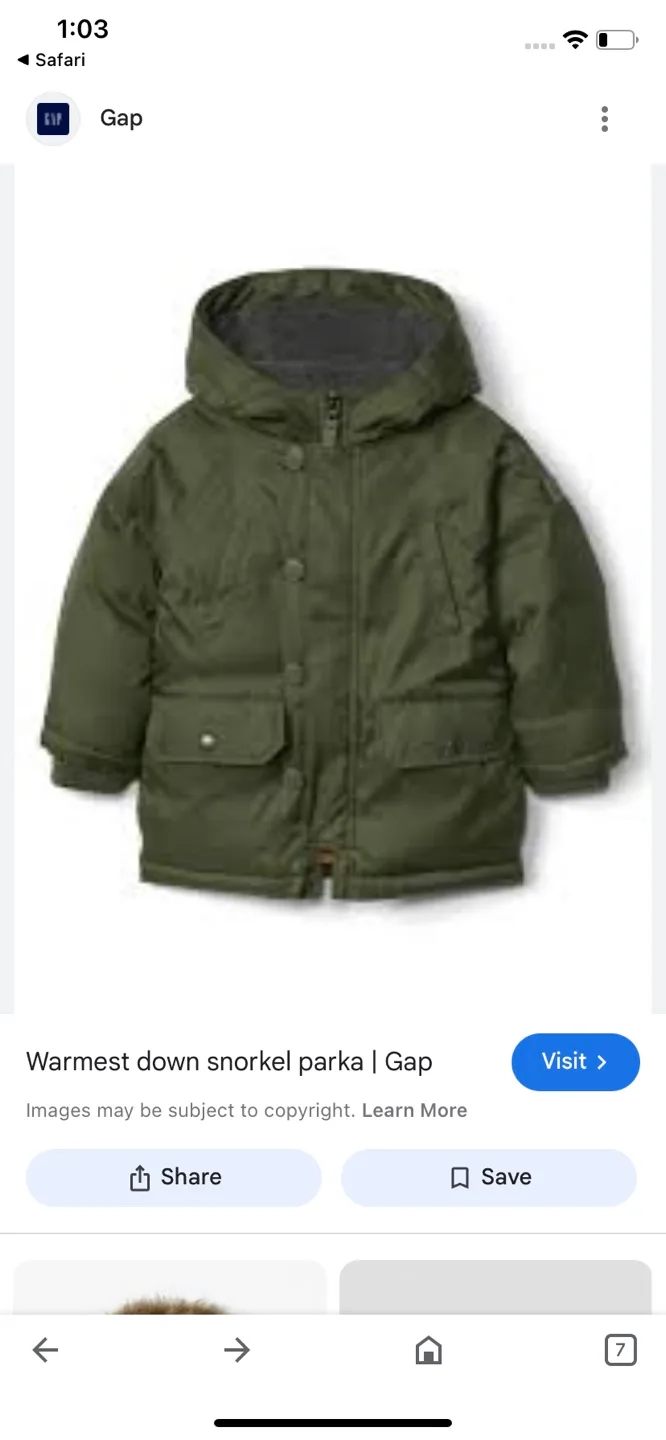 Baby Gap warmest down snorkel Parka Winter Jacket image indicator(5)