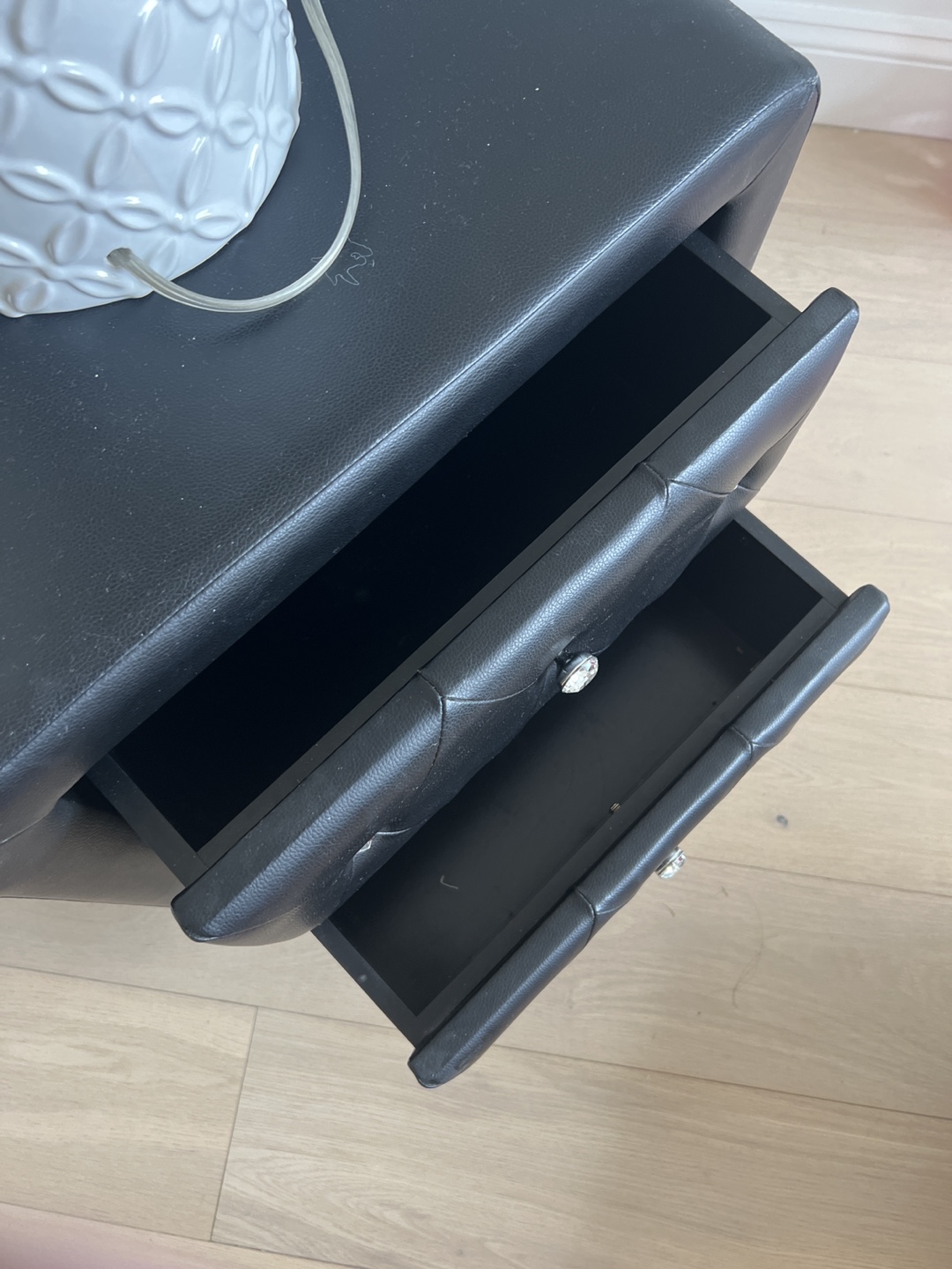 Black Nightstand with Crystal Accents - photo 3