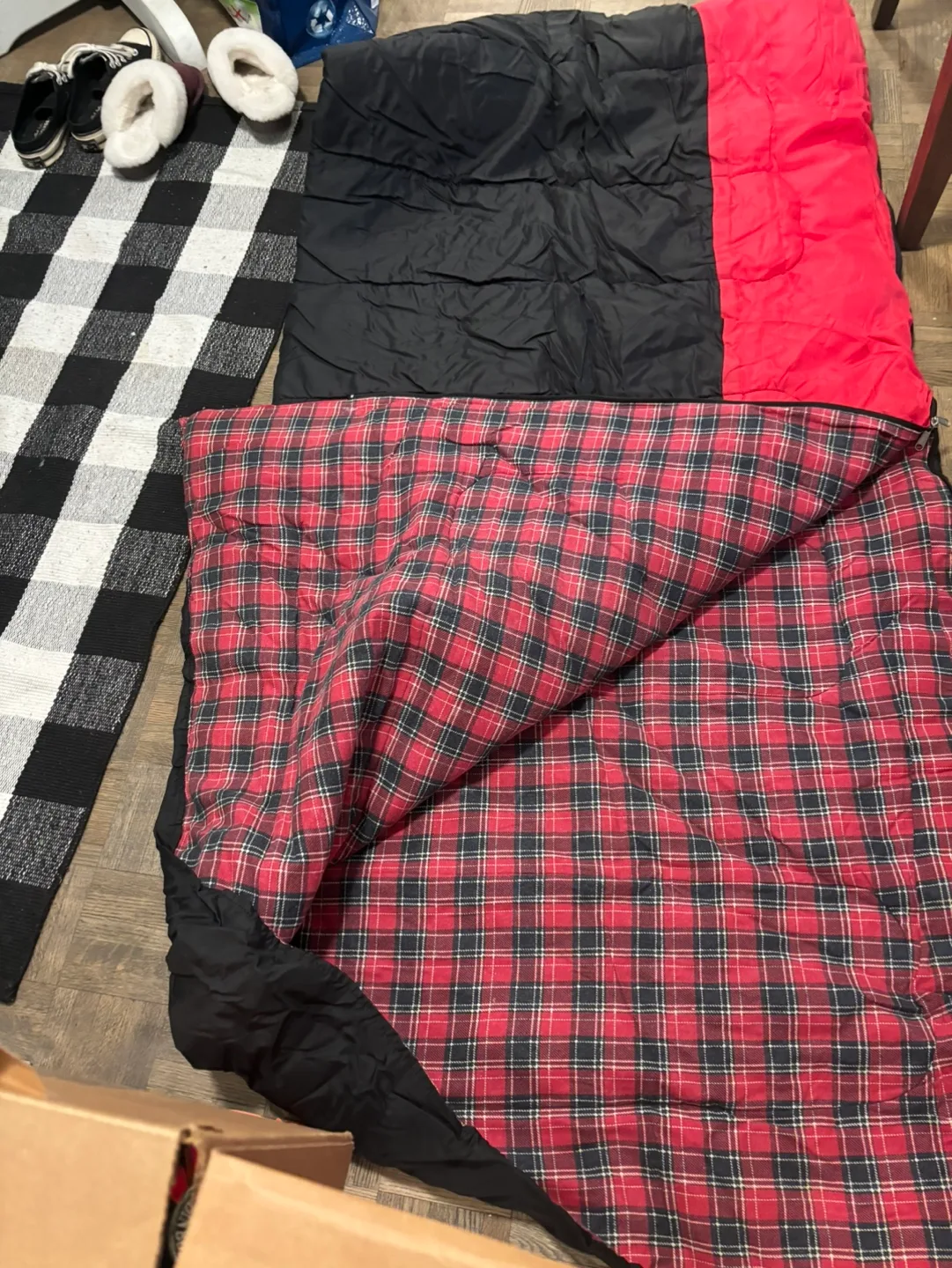 Red and Black Camping Sleeping Bag thumbnail