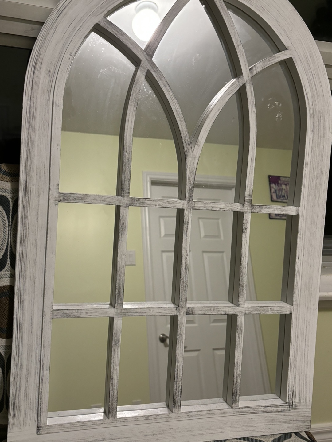 White Arched Window Mirror - photo 2