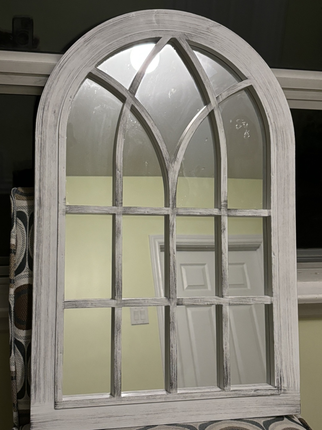 White Arched Window Mirror