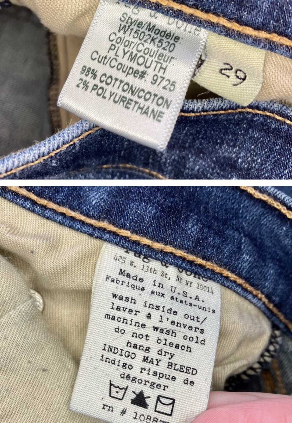 Rag & Bone Skinny Jeans Size 29 Plymouth Wash - photo 3