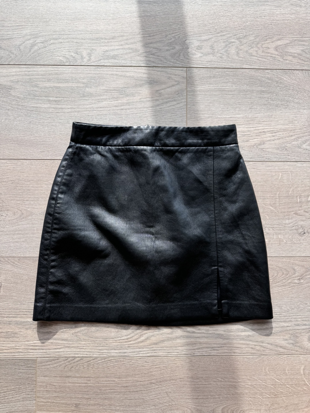 Wilfred Black Leather Mini Skirt