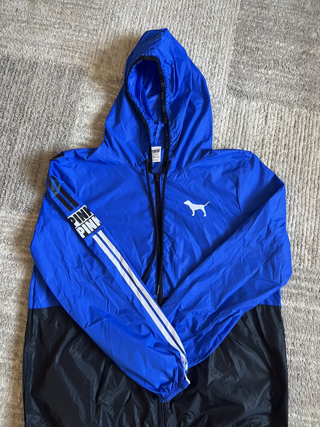 Pink Victoria's Secret Blue & Black Windbreaker Jacket - photo 2