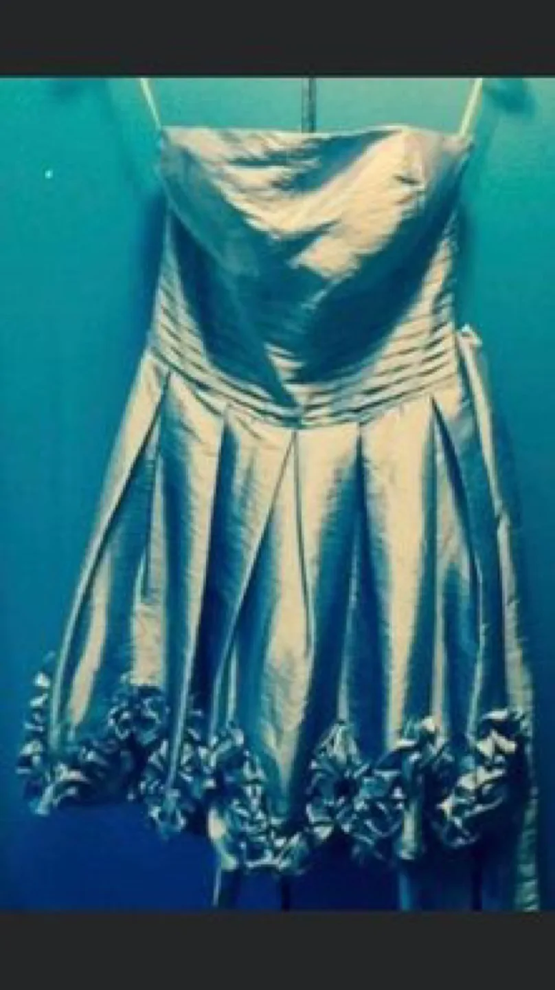 Strapless Blue Dress with Sash image indicator(2)