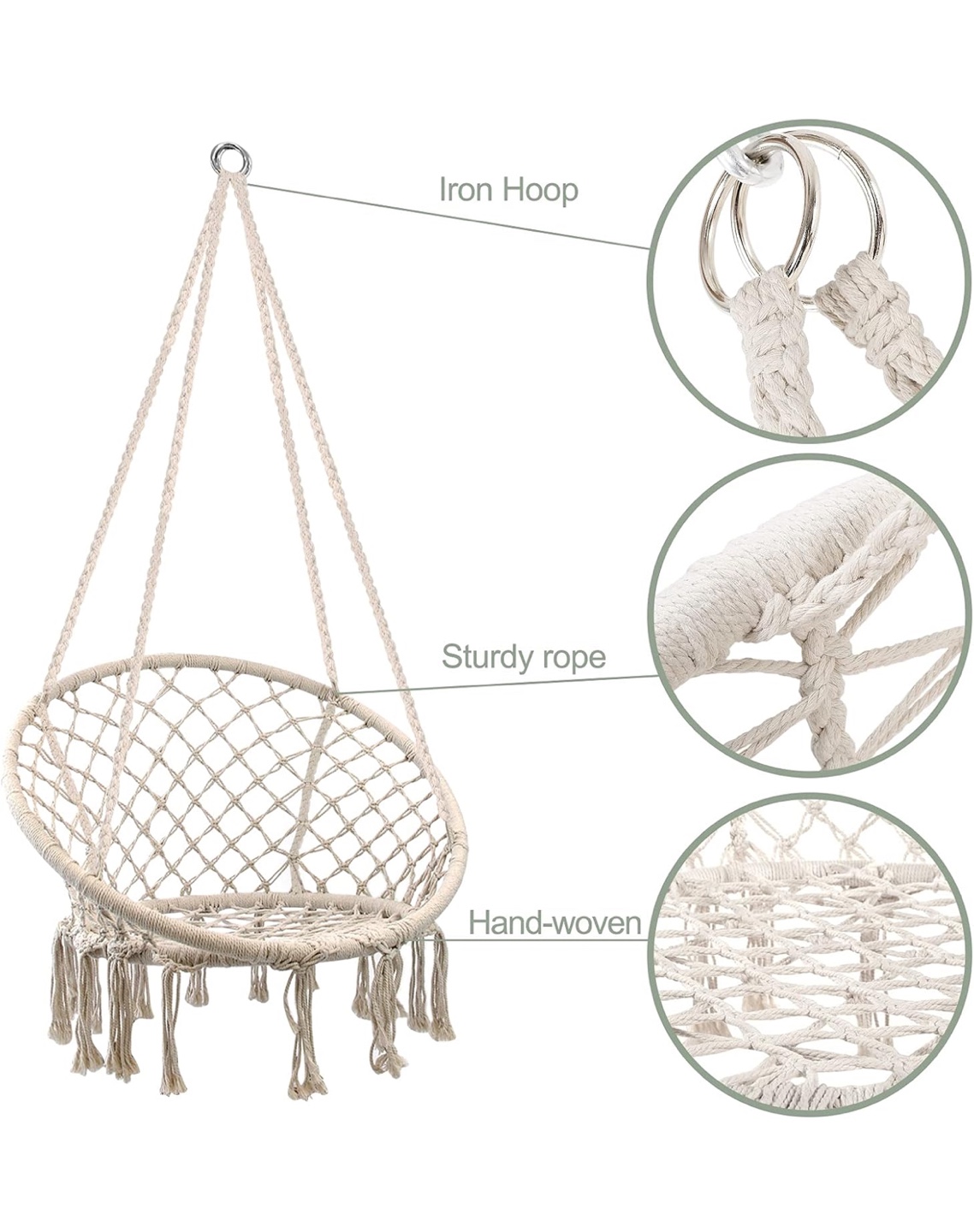 Hammock Chair Swing w/ Hardware Kit - photo 2