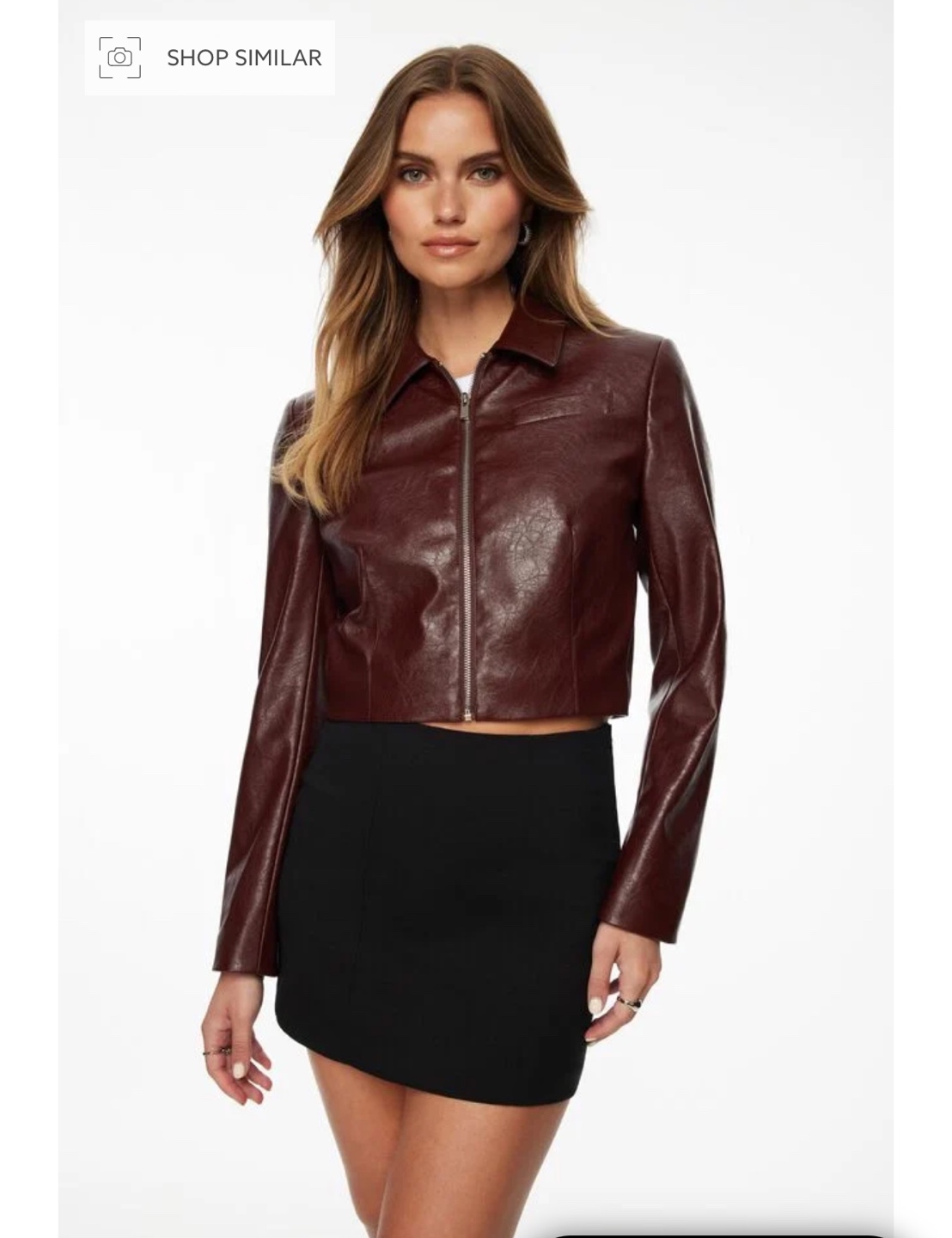 Burgundy Faux Leather Jacket