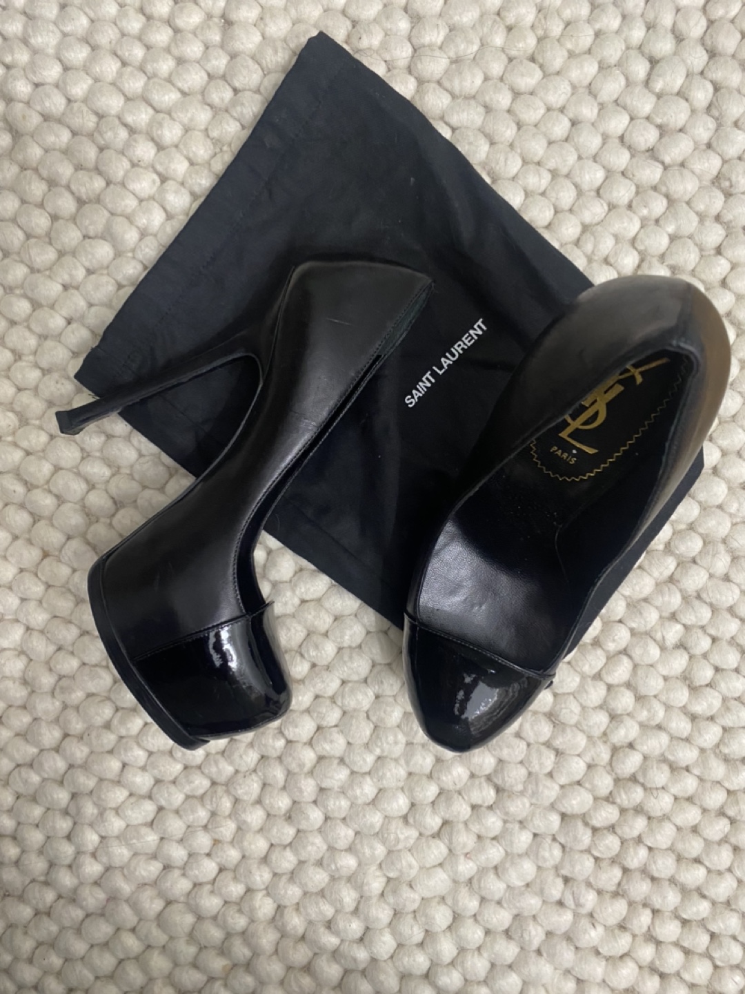 Saint Laurent Black Patent Leather Platform Pumps - photo 2