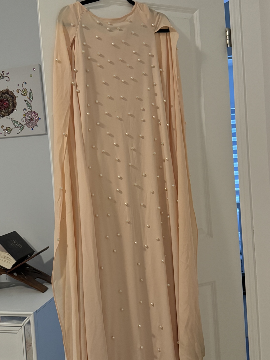 Peach Abaya with Pearl Detail - photo 2