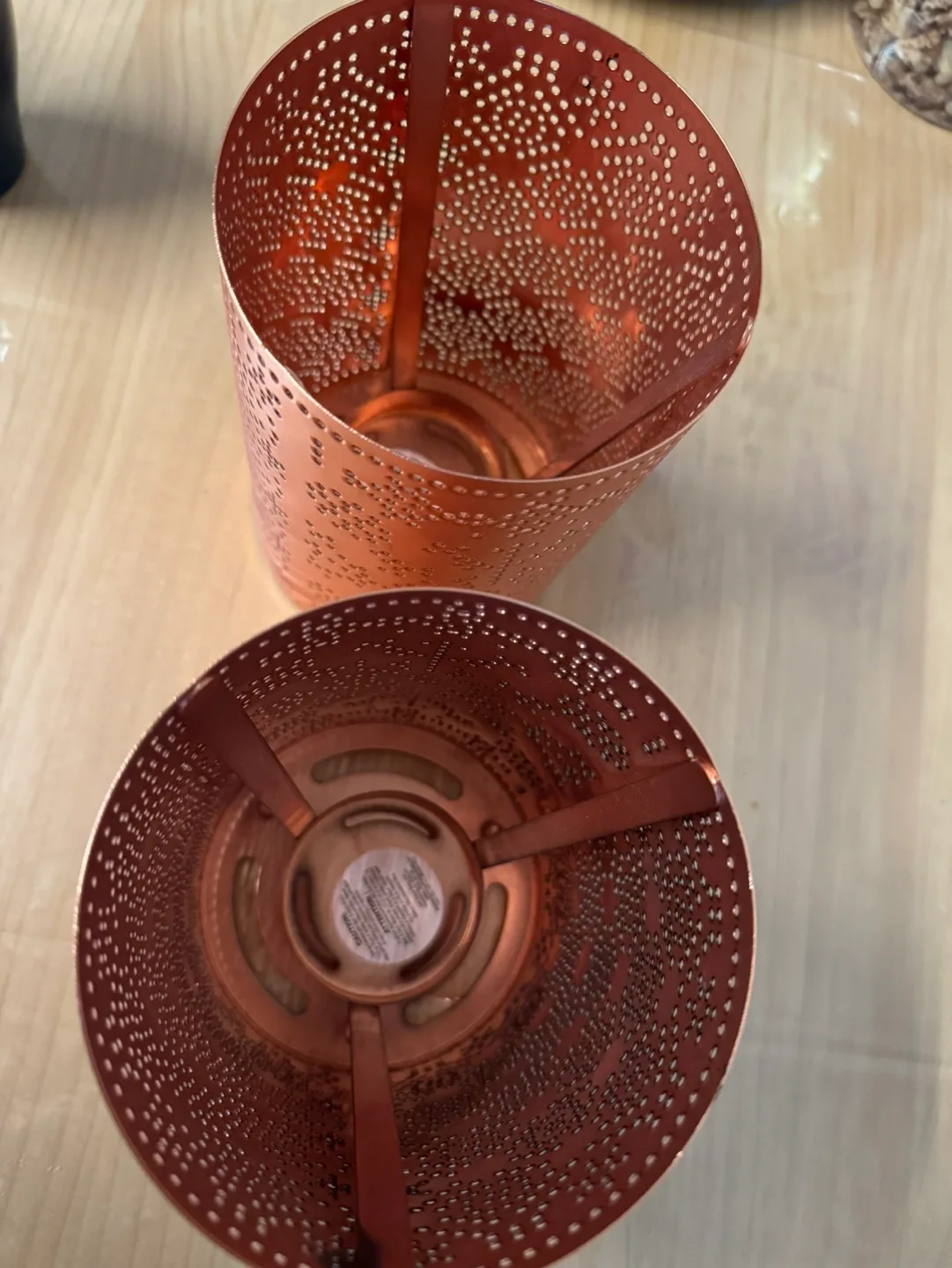 Set of 2 Copper Candle Lanterns thumbnail