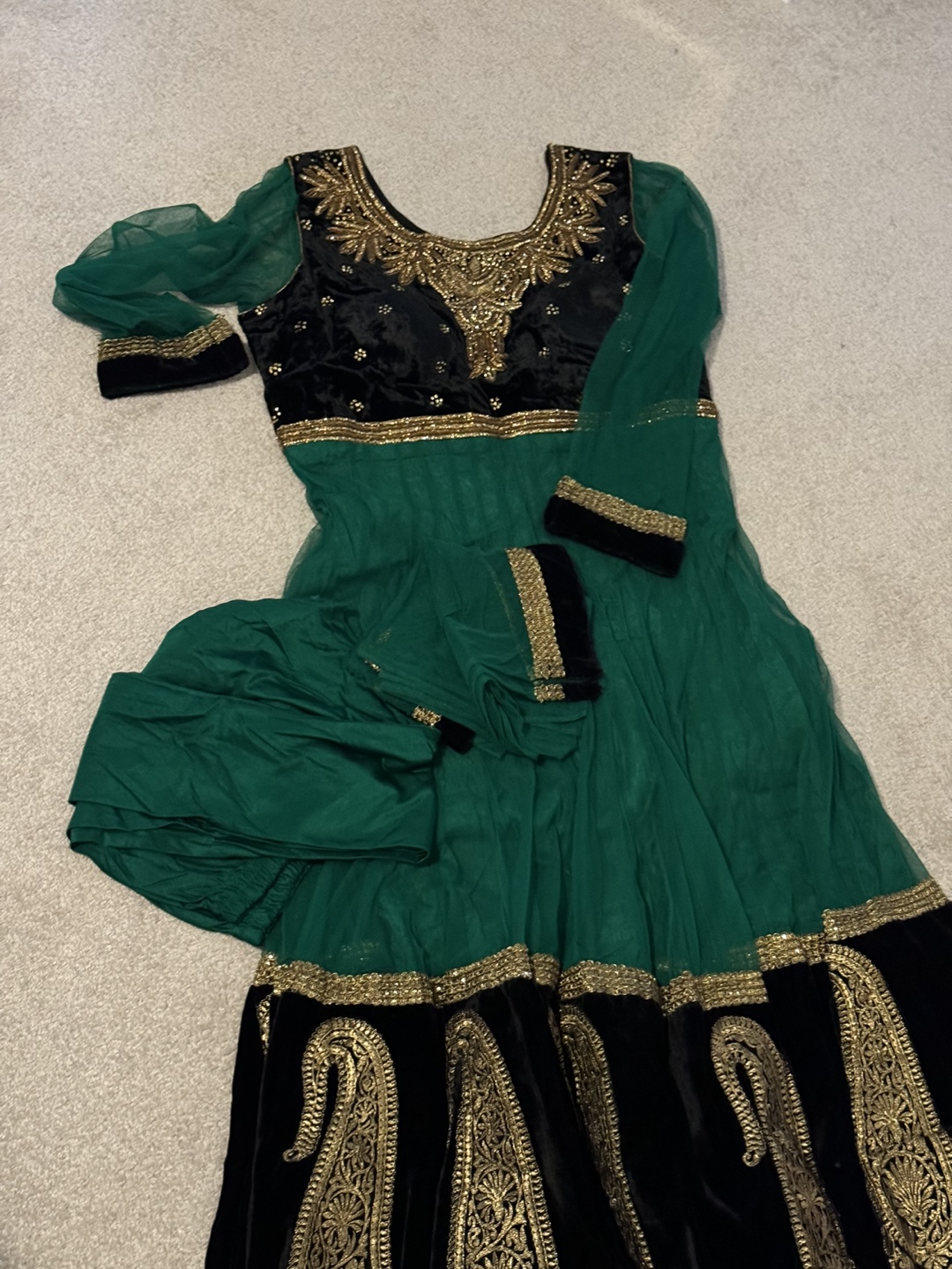 Green and Black Indian Salwar Kameez