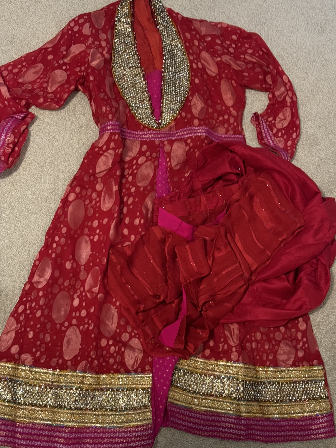 Red and Pink Indian Suit - photo 2