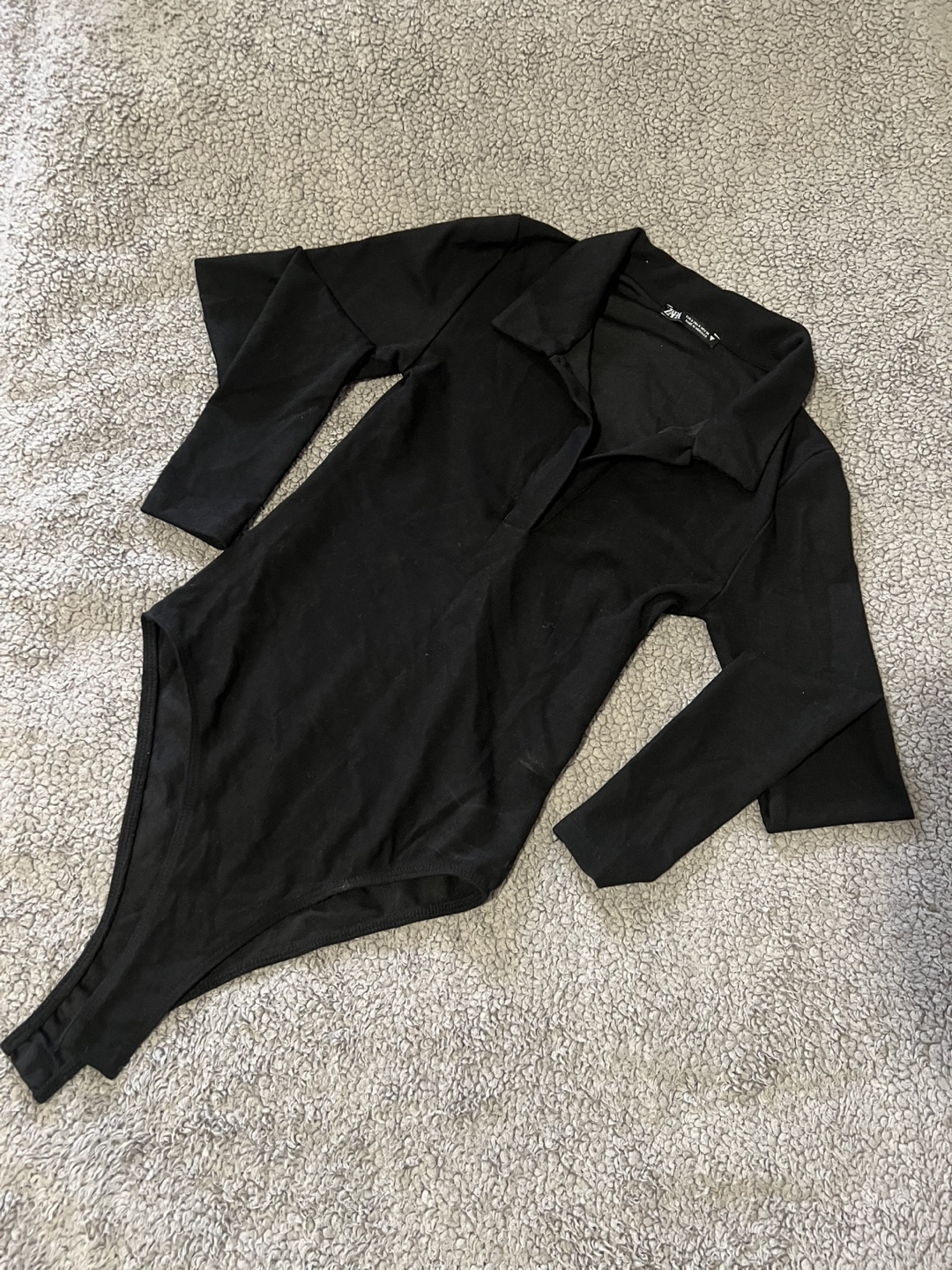 Zara Long Sleeve Black Bodysuit