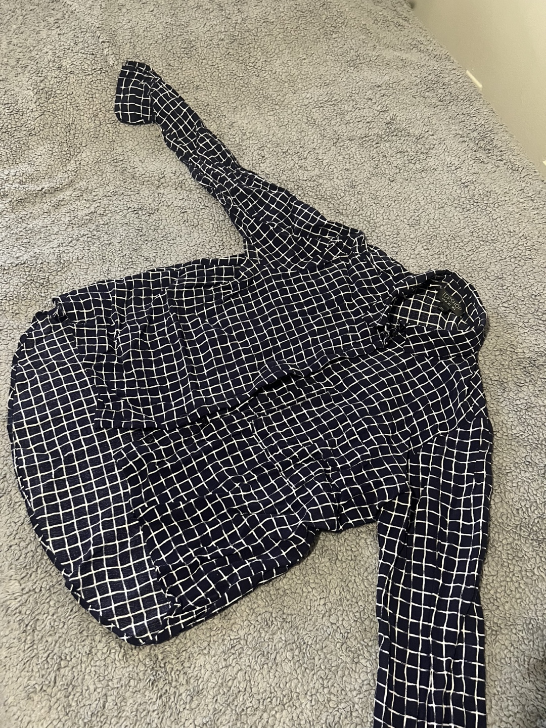 Topshop Grid Pattern Blouse