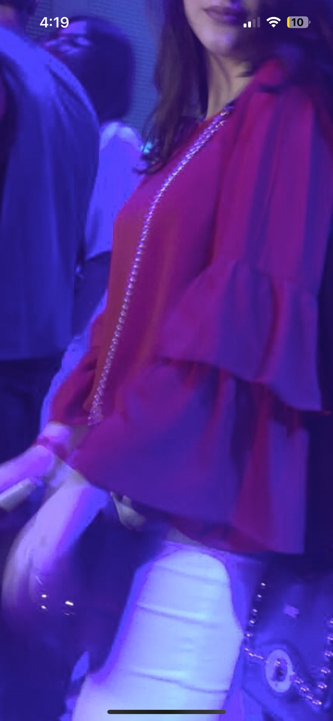 Red Blouse with Ruffled Sleeves - photo 2