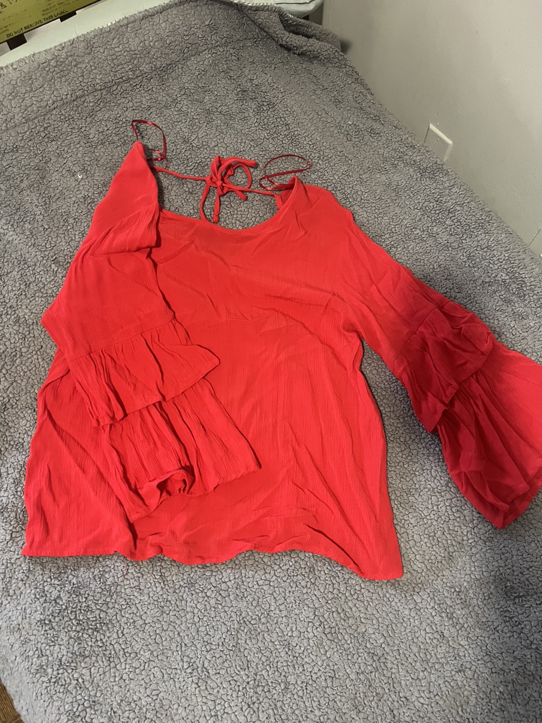 Red Blouse with Ruffled Sleeves - photo 3