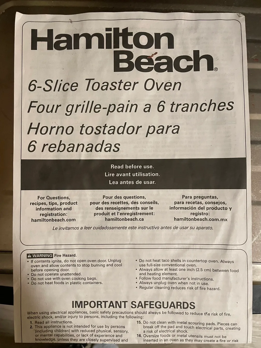 Hamilton Beach 6 Slice Toaster Oven image indicator(3)