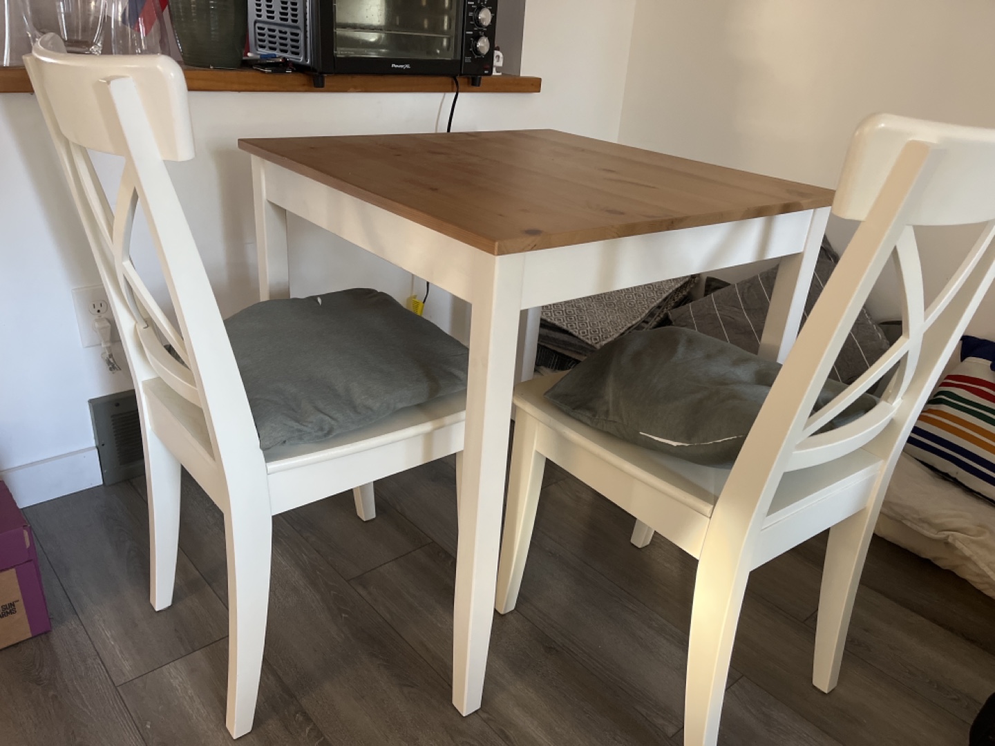 White Table and Two Chairs