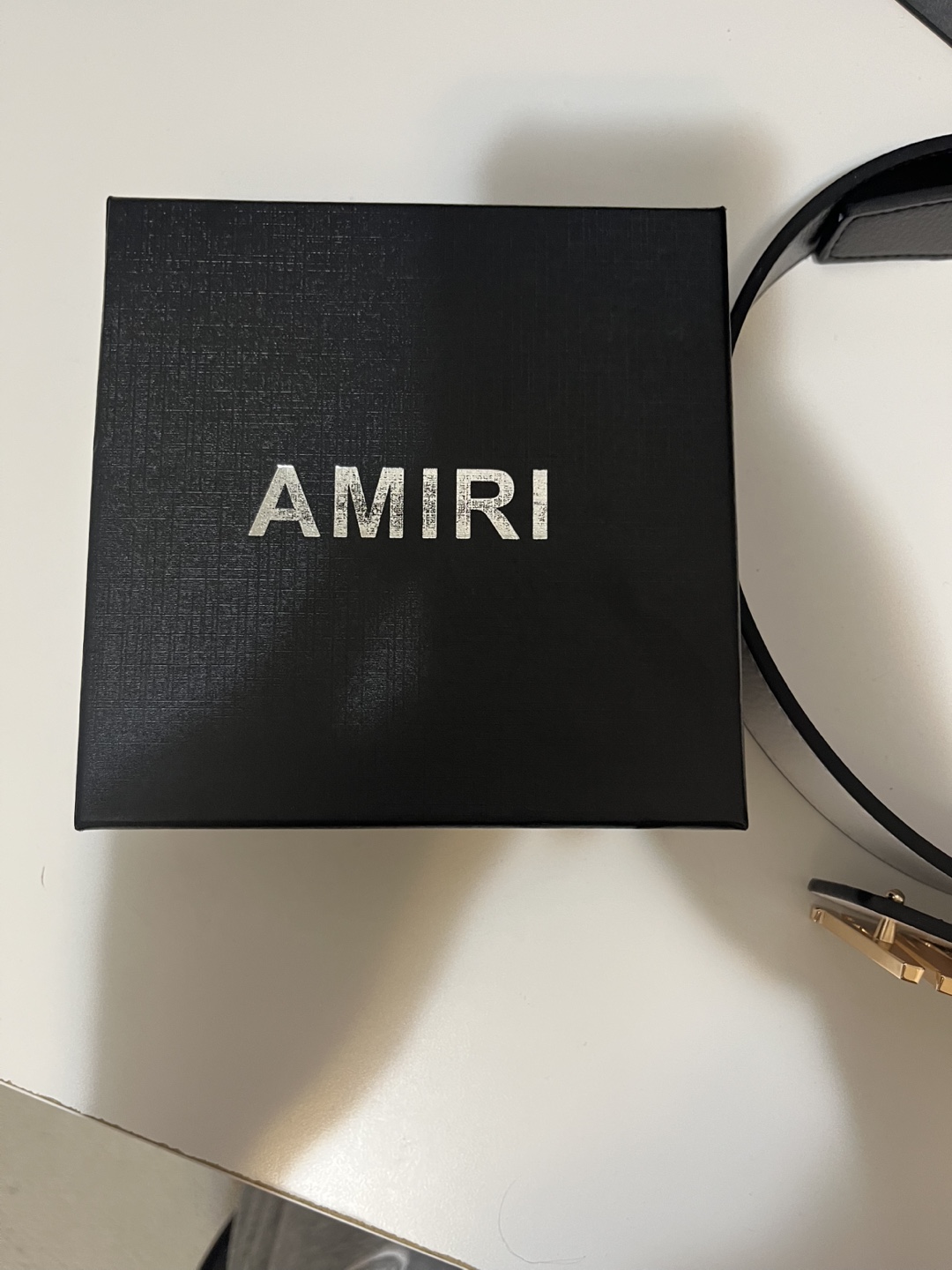 AMIRI Belt - White strap, white emblem, gold Outline - photo 2